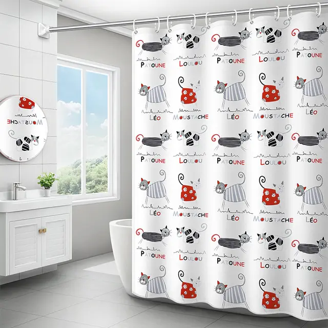 Toilet Cartoon Shower Curtain Cloth Waterproof Covering Anti Mildew Bathroom Shower Curtain 180X180 - Shop at LoveMi