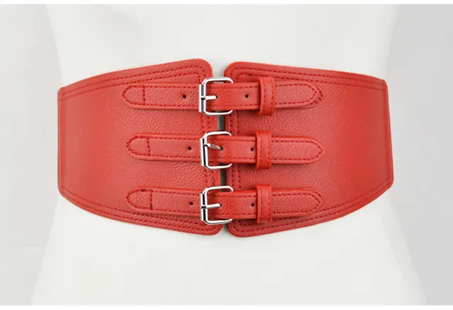 Leather Dress Elastic Girdle Women'S Decorative Down Jacket Red - Shop at LoveMi