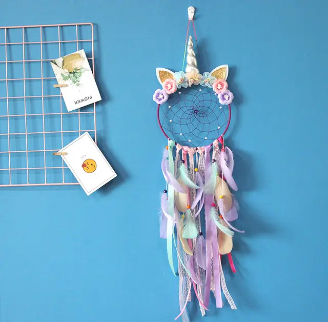 Children'S Hairpin Storage Belt Large Capacity Hair Accessories, Induction And Finishing Wall Hanging Practical Dream Catcher Head Flower Ornaments... The Unicorn - Shop at LoveMi