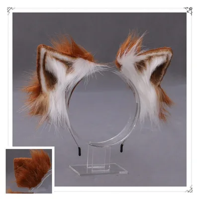 A Drop In Japanese Lolita Headwear Cat Ears Fox Plush Hairpin Hair Accessories Hand Made Simulation Beast Ears Headband Brown - Shop at LoveMi