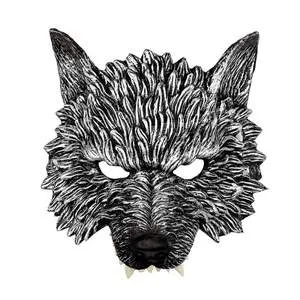 Halloween Dress Up Wolf Mask Ancient Silver Grey - Shop at LoveMi