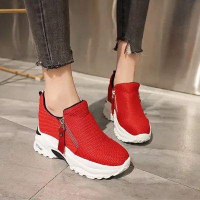 New Style Women's Thick Soled Travel Casual Shoes Red - Shop at LoveMi