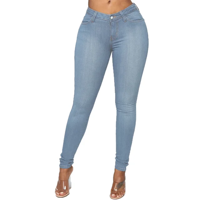 Explosive Style Jeans Women European Style Women'S Skinny Jeans Pencil Pants Xl Blue - Shop at LoveMi