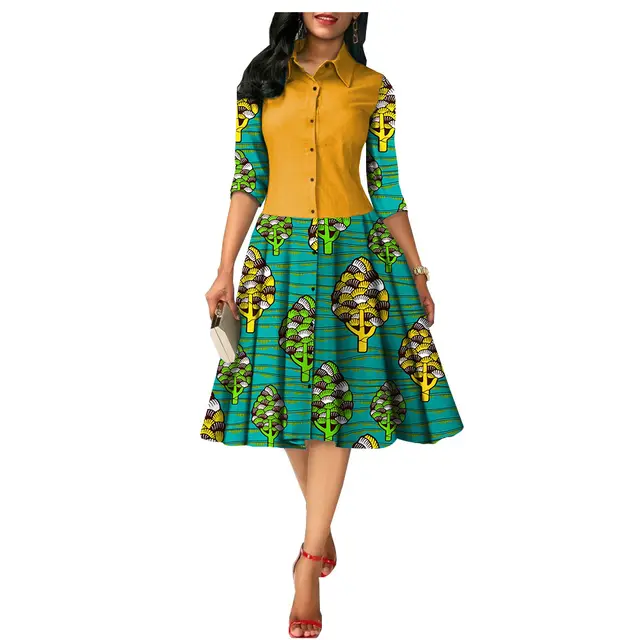 African Dresses Summer Dress 1825054 Green - Shop at LoveMi