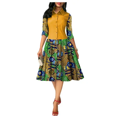 African Dresses Summer Dress 1825054 Yellow - Shop at LoveMi