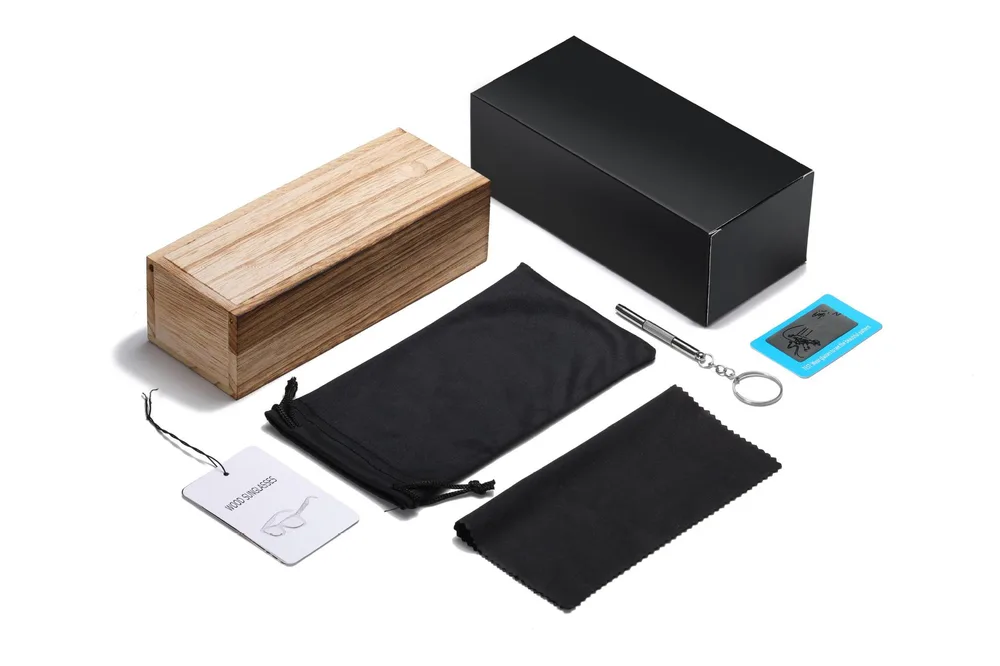 Walnut Leg Sunglasses Fashion Glasses Bamboo And Wooden Square Box - Shop at LoveMi