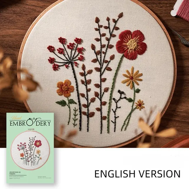 Simple Three Dimensional Hand Embroidery With Elk Flowers 3Style - Shop at LoveMi