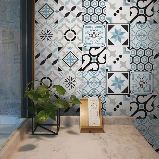 Tile Sticker Antique Tile Self Adhesive Tile Sticker Retro Wall Sticker Waterproof 15X15Cm 20 Pieces - Shop at LoveMi