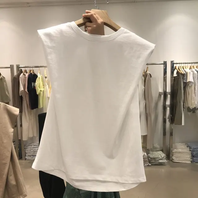 Cotton Sleeveless Top, Women''S Loose, Style, Versatile Jacket, Vest And Suspender White - Shop at LoveMi