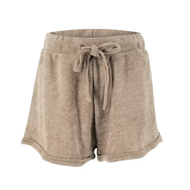 Sexy Tied Wide Loose Hem Design Casual Shorts Brown - Shop at LoveMi