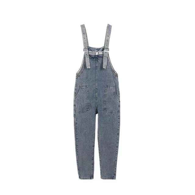 Spring New High Waist Cropped Trousers Korean Style Loose Bf Wind Age Reducing Daddy One Piece Jeans Overalls - Shop at LoveMi