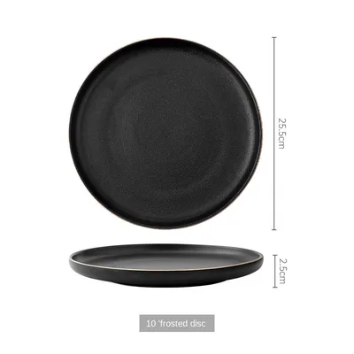Creative Household Ceramic Plate Western Tableware 10 Inch Disc With Gold - Shop at LoveMi