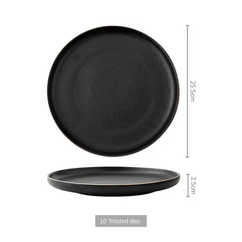 Creative Household Ceramic Plate Western Tableware 10 Inch Disc With Gold - Shop at LoveMi