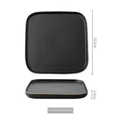 Creative Household Ceramic Plate Western Tableware 10 Inch Square Plate Gold - Shop at LoveMi
