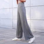 Women'S Pajama Pants Wide Leg Hakama Loose High Waist Home Sports Yoga Pants - Dark Grey Nine Points