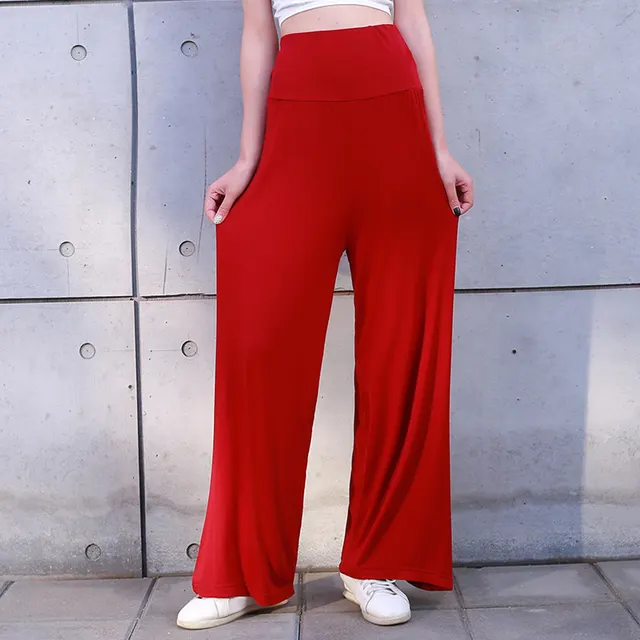 Women'S Pajama Pants Wide Leg Hakama Loose High Waist Home Sports Yoga Pants Red Sevens - Shop at LoveMi