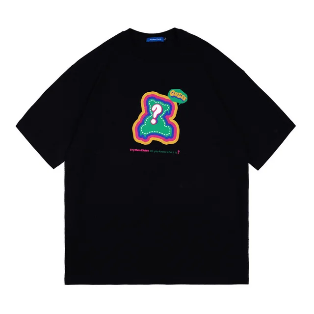 New Fashion Printed Cotton Short Sleeved T Shirt For Women And Men Loose Plus Size Women'S Half Sleeved Top T Shirt Black - Shop at LoveMi