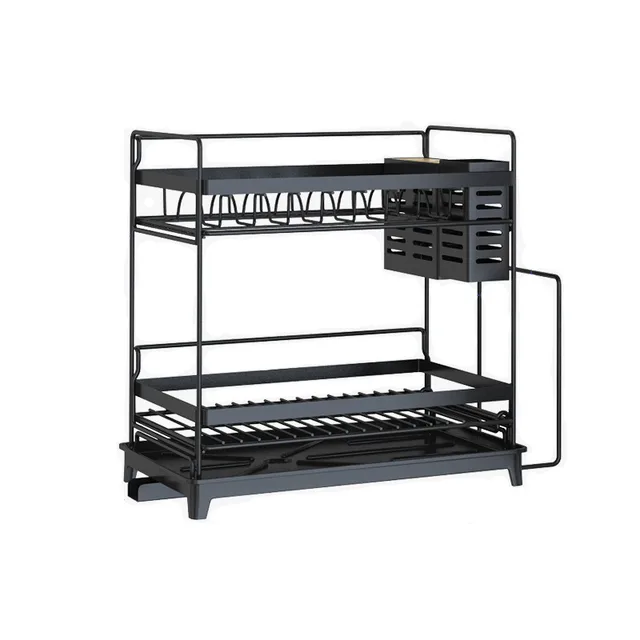 Stainless Steel Sink Dish Drying Rack Dish Cup Drainer Rack Kitchen Storage Shelf Rack Organizer Holder Drainer Shelf Double Layer - Shop at LoveMi