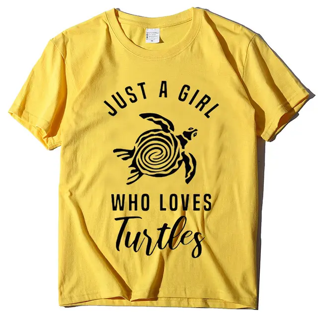 Turtle Lover Wildlife Activist Gift Turtle Shirt Short Sleeve Summer Top Yellow - Shop at LoveMi