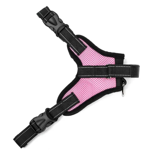 Explosion Proof Net Cloth Dog Saddle Chest Harness Pink - Shop at LoveMi