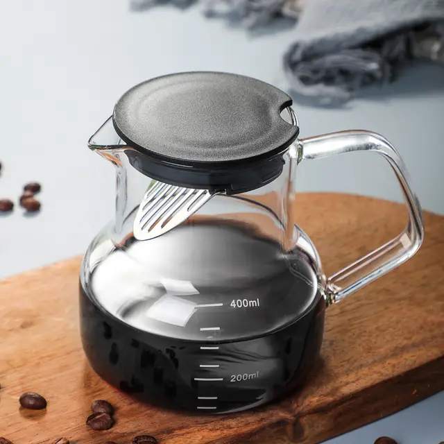 Coffee Pot, Hand Pot, Glass Filter Cup, Glass Teapot Black Cylinder - Shop at LoveMi