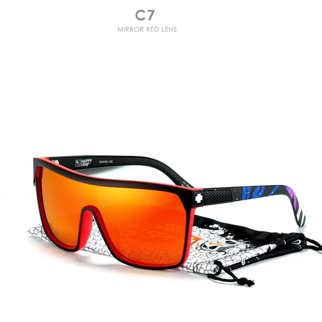Large Frame Polarized Sunglasses With Colorful Real Film - Orange - View 1