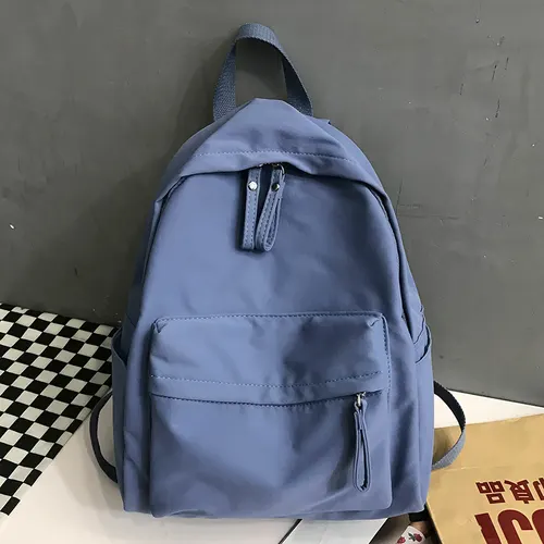 Korean Style College Students With A Sense Of Vintage Girl Simple Net Red Campus Fashion Backpack Blue - Shop at LoveMi