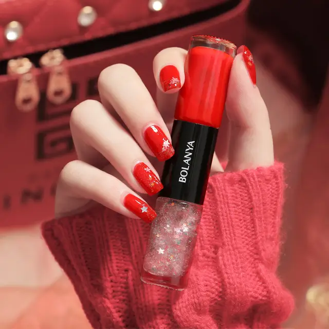 Oily Two Color Nail Polish, No Baking, No Peeling, Quick Drying C101 The Beauty Of Flame - Shop at LoveMi