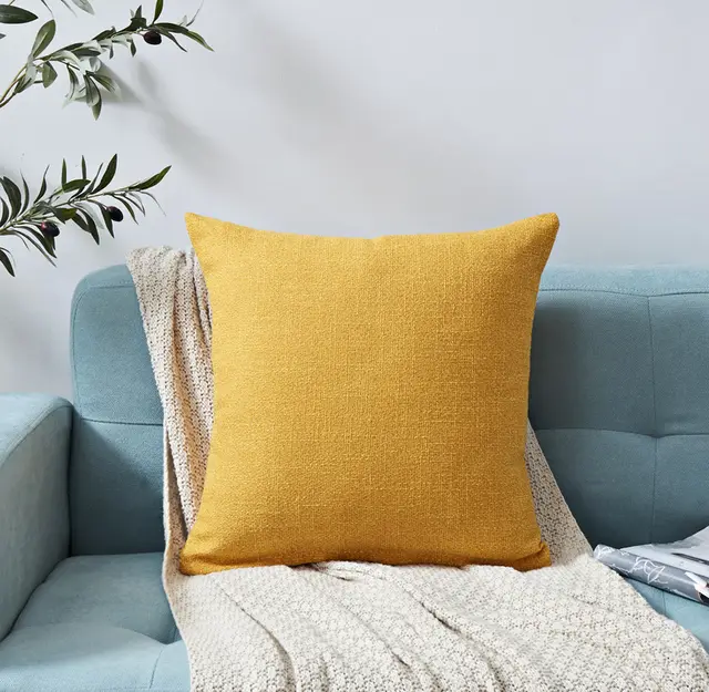 Chenille Plain Hug Pillowcase Office Sofa Home Hug Pillowcase Cushion Siesta Hug Pillowcase Golden - Shop at LoveMi