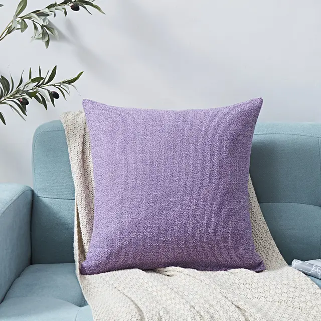 Chenille Plain Hug Pillowcase Office Sofa Home Hug Pillowcase Cushion Siesta Hug Pillowcase Violet - Shop at LoveMi