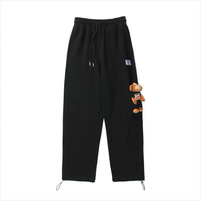 Trendy Brand Accessories, Bear Trousers, Men's And Women's Trousers, Trousers, Straight Leggings, Sports Casual Pants Black - Shop at LoveMi