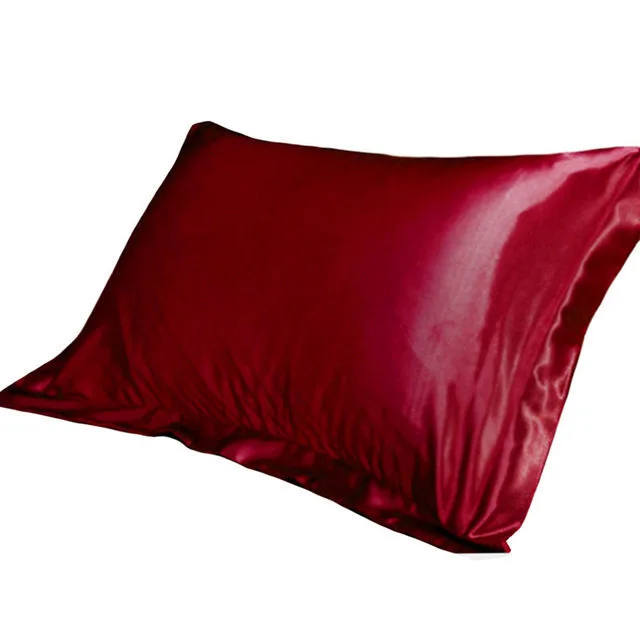 Pure Emulation Silk Satin Pillowcase Comfortable Pillowcase Wine Red - Shop at LoveMi