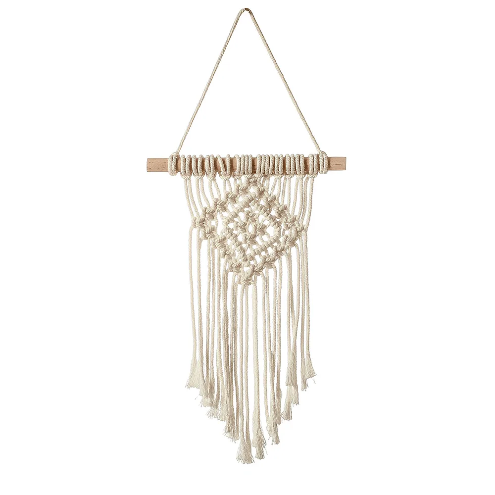 Nordic Woven Tapestry Living Room Wall Hangings Soft Furnishing Home Accessories - Beige