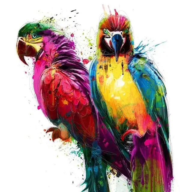 New Two Parrots 5D Diamond Painting Full Of Diamonds Bedroom Living Room Cross Stitch Masonry Stickers Diamond Painting Square Diamond - Shop at LoveMi