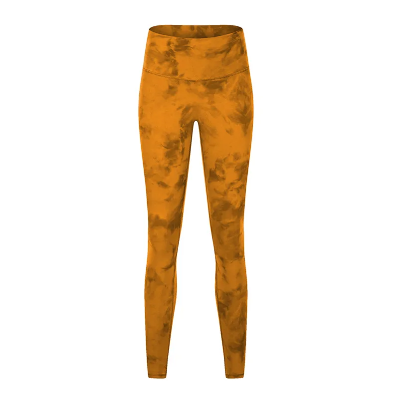 Nude High-Waist Hip-lifting Elastic Fitness Exercise Nine-point Toga Pants - Orange