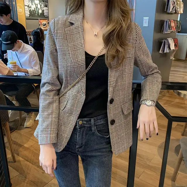 Women'S Small Suit Jacket Spring And Autumn New Korean Style Short Camel - Shop at LoveMi