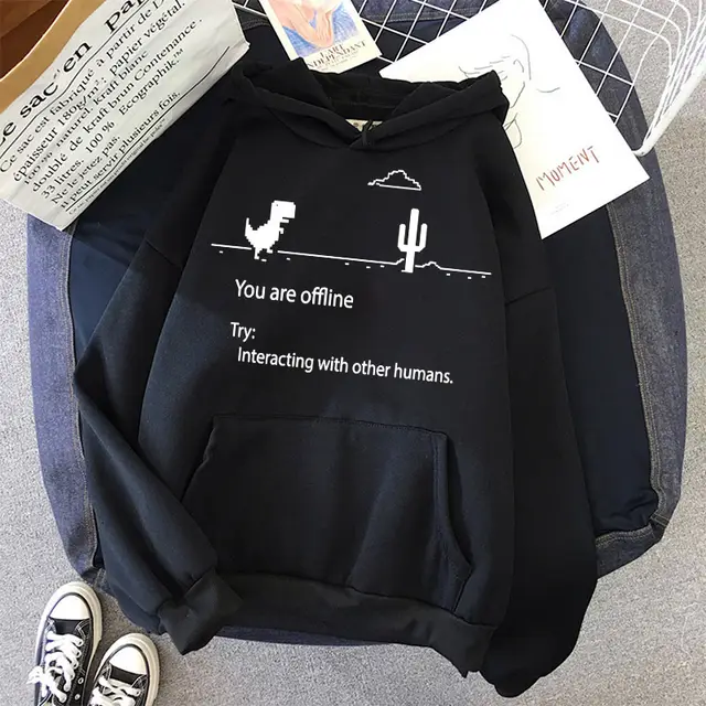 Personalized Retro Dinosaur Hoodie Sweater Black - Shop at LoveMi