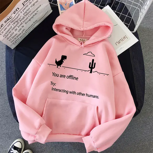 Personalized Retro Dinosaur Hoodie Sweater Pink - Shop at LoveMi