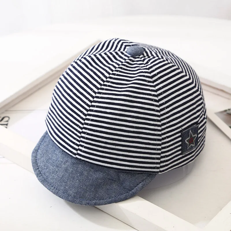 Baby Hats Spring And Autumn Boys And Girls Baby Caps Summer Thin Soft Tongue Breathable Sunscreen Visor Baseball Cap Tide Spring Stripes Star Nav... Spring Stripes Star Navy Blue - Shop at LoveMi