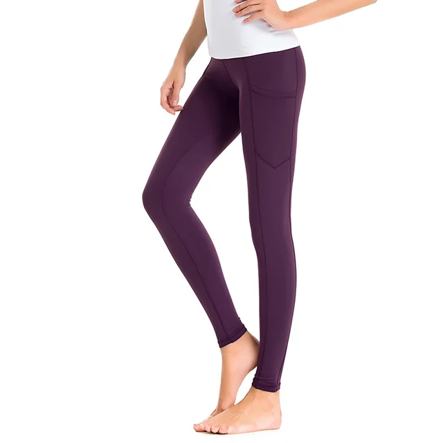 High Waist Fitness Pants Women Stretch Tight Sports Yoga Pants Purple - Shop at LoveMi