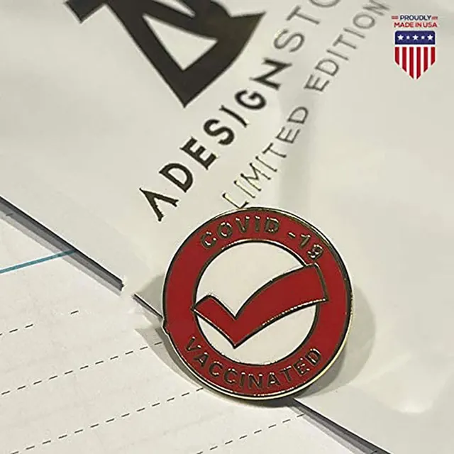 Brooch Covid 19 Vaccine Planting Commemorative Logo Badge Paragraph One Red - Shop at LoveMi