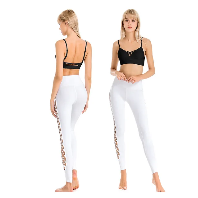 Beautiful Back Sports Bra Shockproof High Stretch Yoga Pants Whiteblack - Shop at LoveMi
