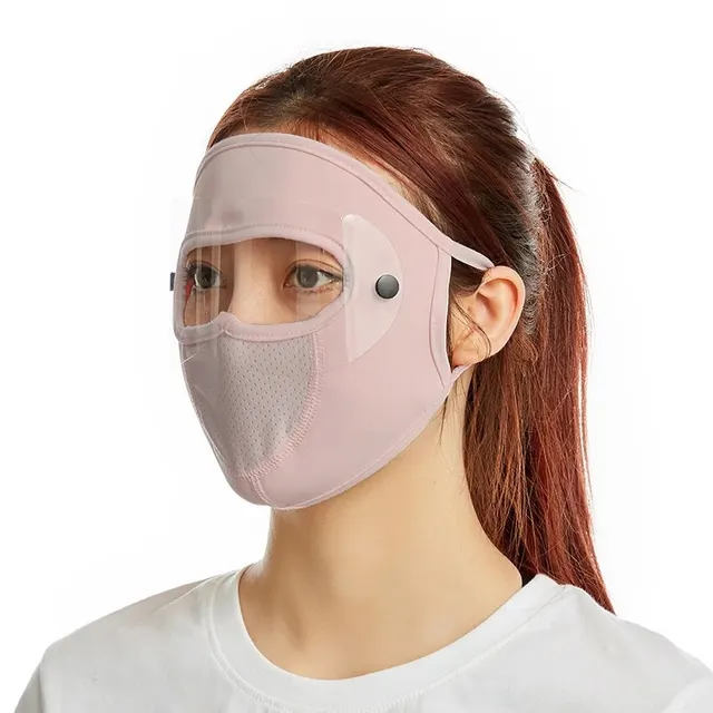 Summer New Windproof Ice Mask Eye Protection Lens Washable And Dustproof Outdoor Riding Mask Ice Mask Dark Pink - Shop at LoveMi