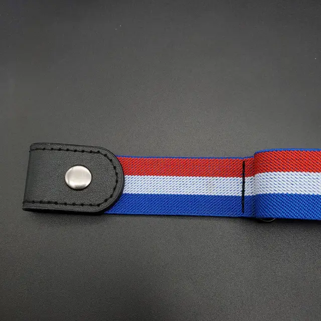 Lazy Belt Women's Canvas Free Stretch Trousers Blue White - Shop at LoveMi