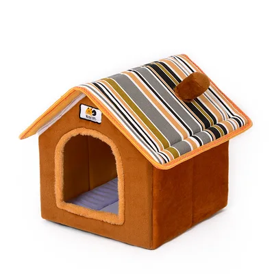 Winter Pet Bed House Type Winter Warm Small Dog Teddy Cat Litter For All Seasons Brown - Shop at LoveMi