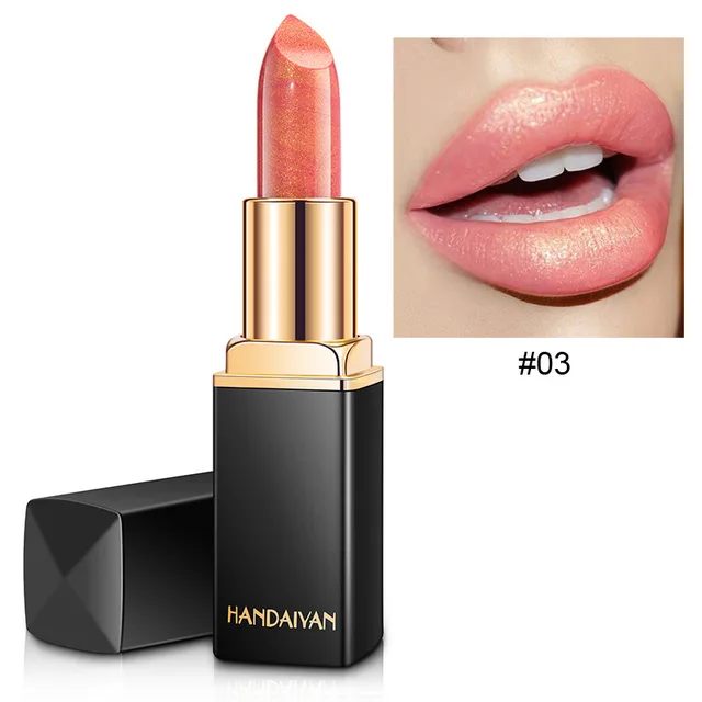 Shiny Metallic Lipstick Pearlescent Color Temperature Change Lipstick Gilt Lipstick 3 Style - Shop at LoveMi