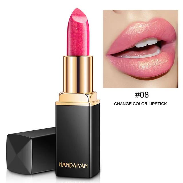 Shiny Metallic Lipstick Pearlescent Color Temperature Change Lipstick Gilt Lipstick 8 Style - Shop at LoveMi