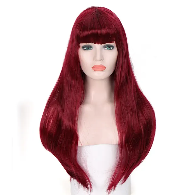 Ladies Fashion Anime Straight Hair Headgear Red - Shop at LoveMi