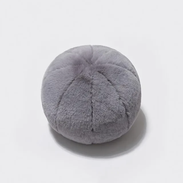 Fur Ball Round Sofa Decoration Pillow Child Cushion Konjac Ash - Shop at LoveMi
