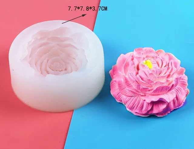 Silicone Mould Sugar Turnover Peony Cake Decoration Cake Mould Diy Hand Soap Soap Baking Mold Transparent - Shop at LoveMi